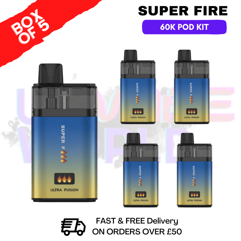 Blue Cherry Edition SuperFire 60K Ultra Fusion Box Of 5 - ukvapeworld