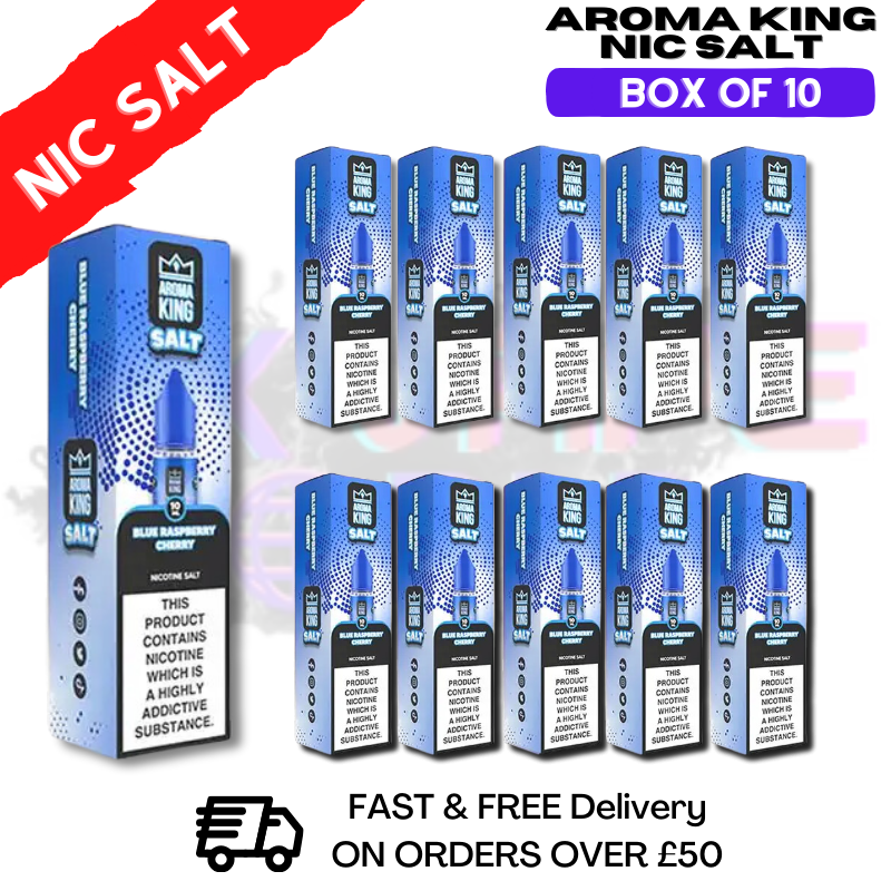 Shop Blue Raspberry Cherry Aroma King Pack / Box Of 10 Nic Salts - UK Vape World