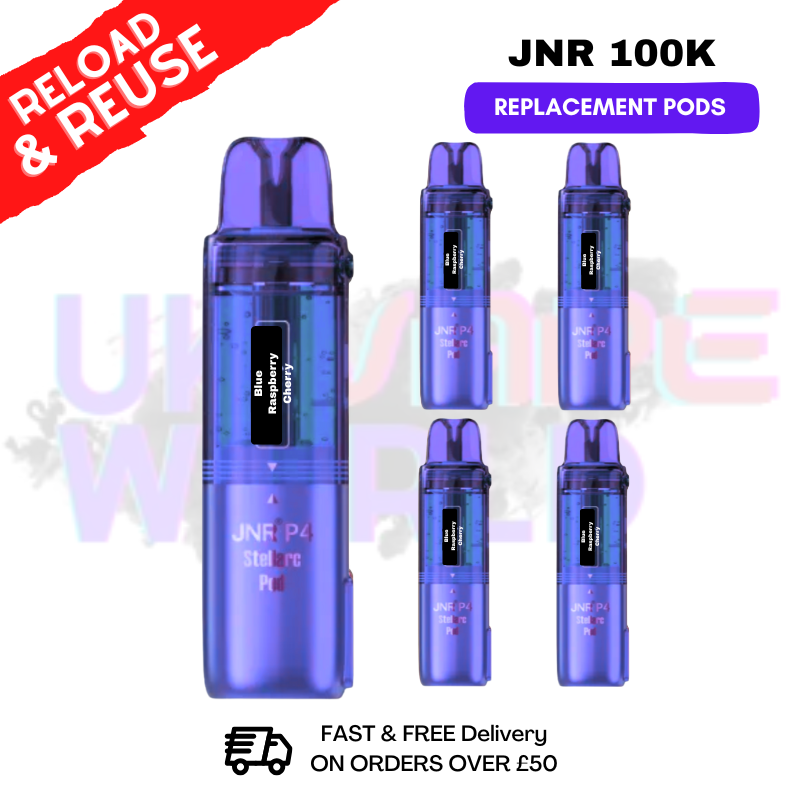 Blue Raspberry Cherry JNR 100k Sterllarc Replacement Pods Box Of 5 - ukvapeworld