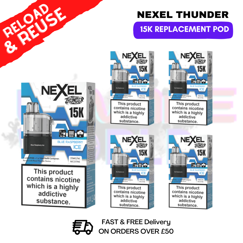Blue Raspberry ICE Nexel 15K REPLACEMENT PODS BOX OF 5 - ukvapeworld