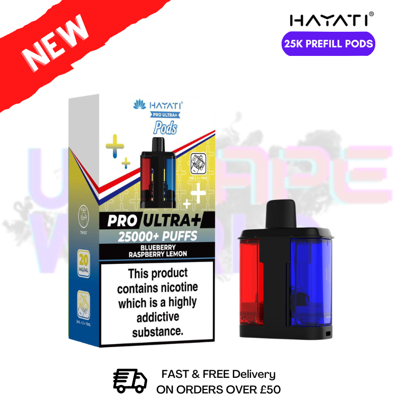 Blue Raspberry Lemon Hayati 25K REFIL Pack Replacement Pods - ukvapeworld