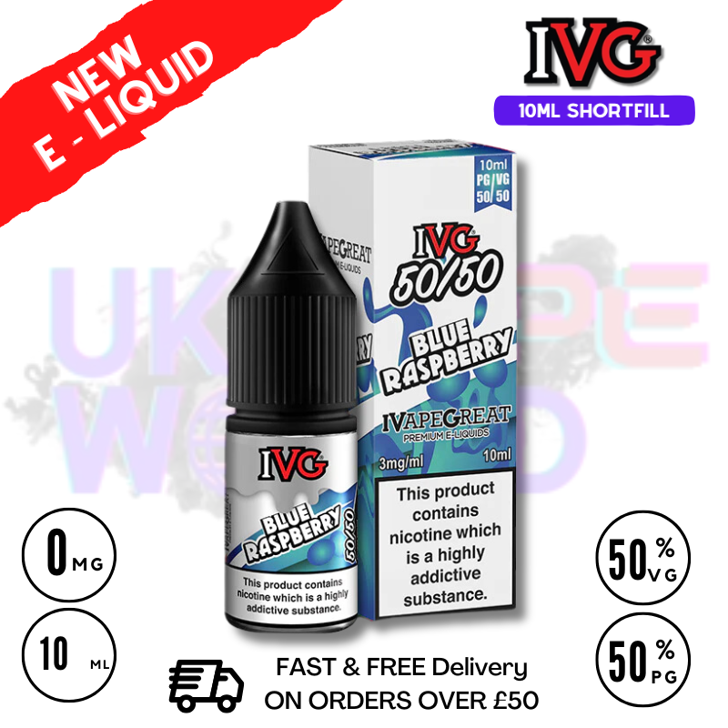 Shop IVG 50/50 Blue Raspberry 10ml E Liquid - ONLY £1.99 - UK Vape World