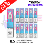 Shop Blue Raspberry Pod Salt Nexus Nic Salt Box Of 10 - UK Vape World