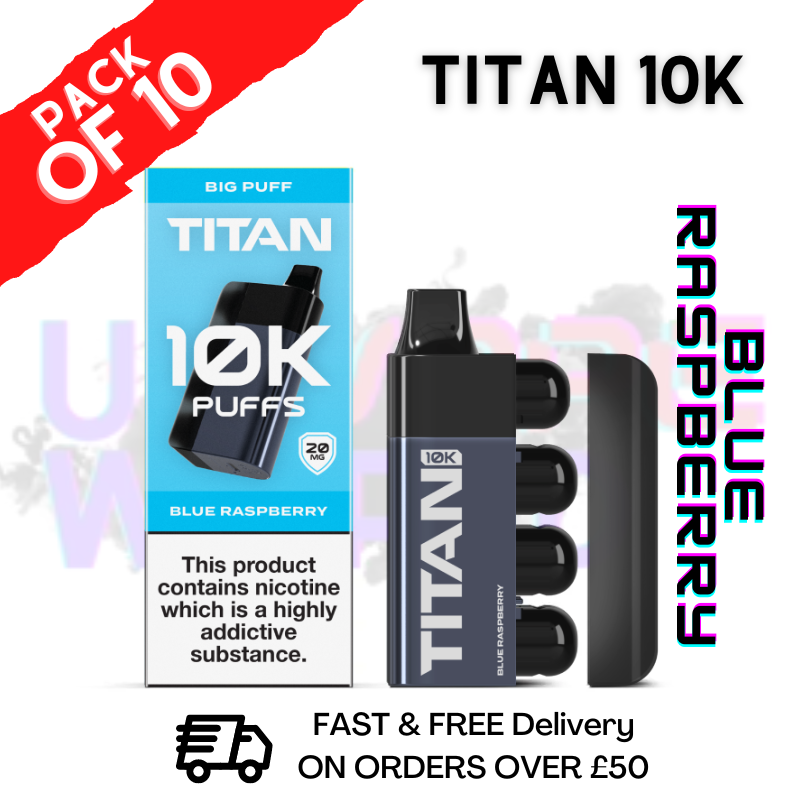Blue Raspberry - Titan 10K Prefilled Vape Kit Box Pack Of 10 Blue Raspberry - Titan 10K Prefilled Vape Kit Box Pack Of 10