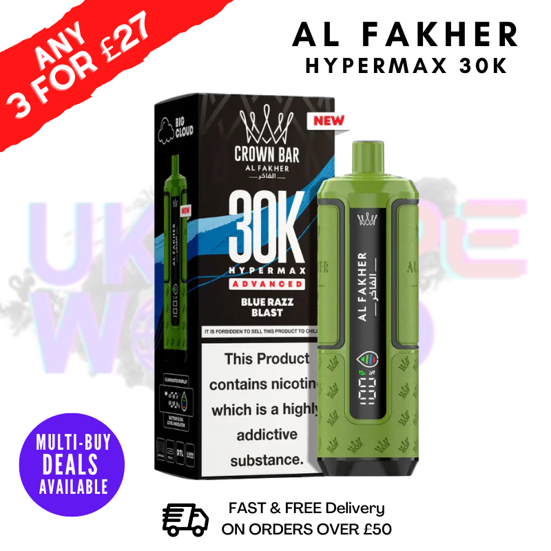 Blue Razz Blast Al Fakher 30K HyperMax Pod Kit - ukvapeworld