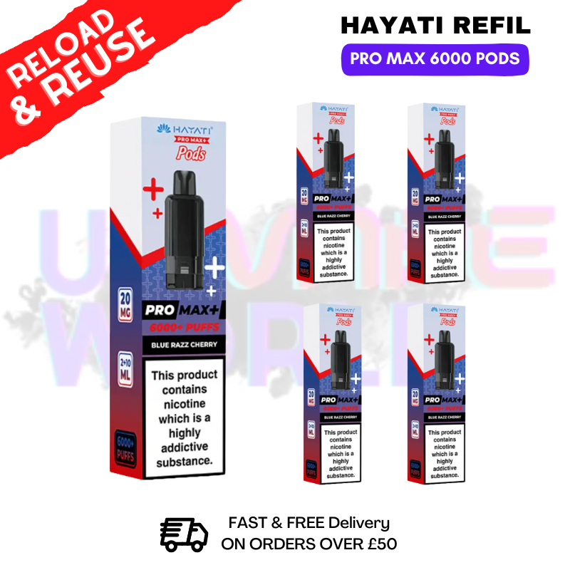 shop Blue Razz Cherry Hayati ProMax 6K Replacement Pods Box Of 5 - ukvapeworld