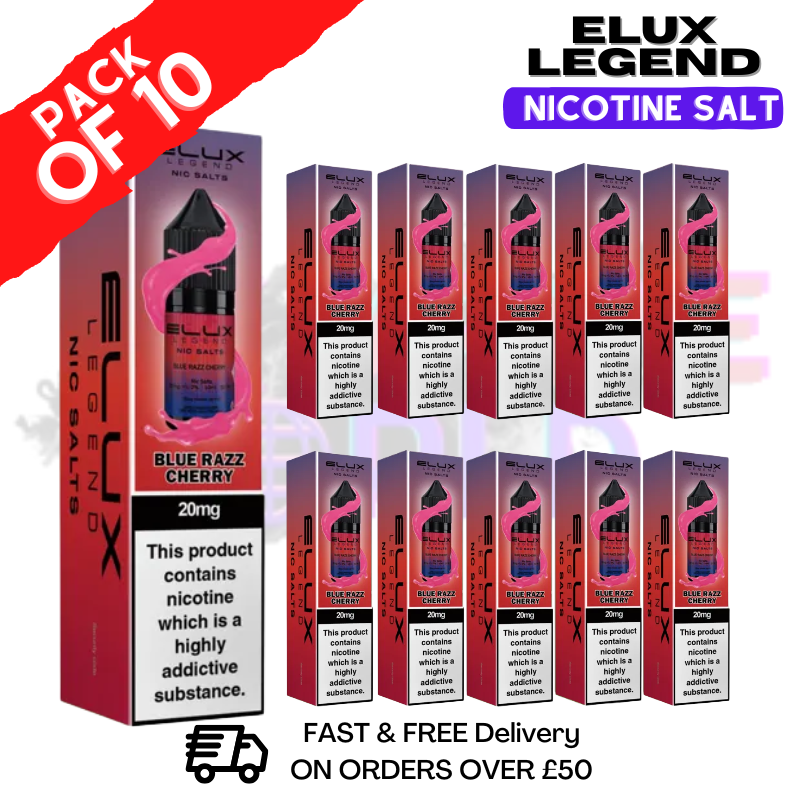 Blue Razz Cherry Elux Legend Nic Salt BOX OF 10