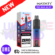 Blue Razz Cherry Hayati Pro Max Plus 6000 Kit Zero Nicotine - 2 FOR £15 - UK Vapeworld