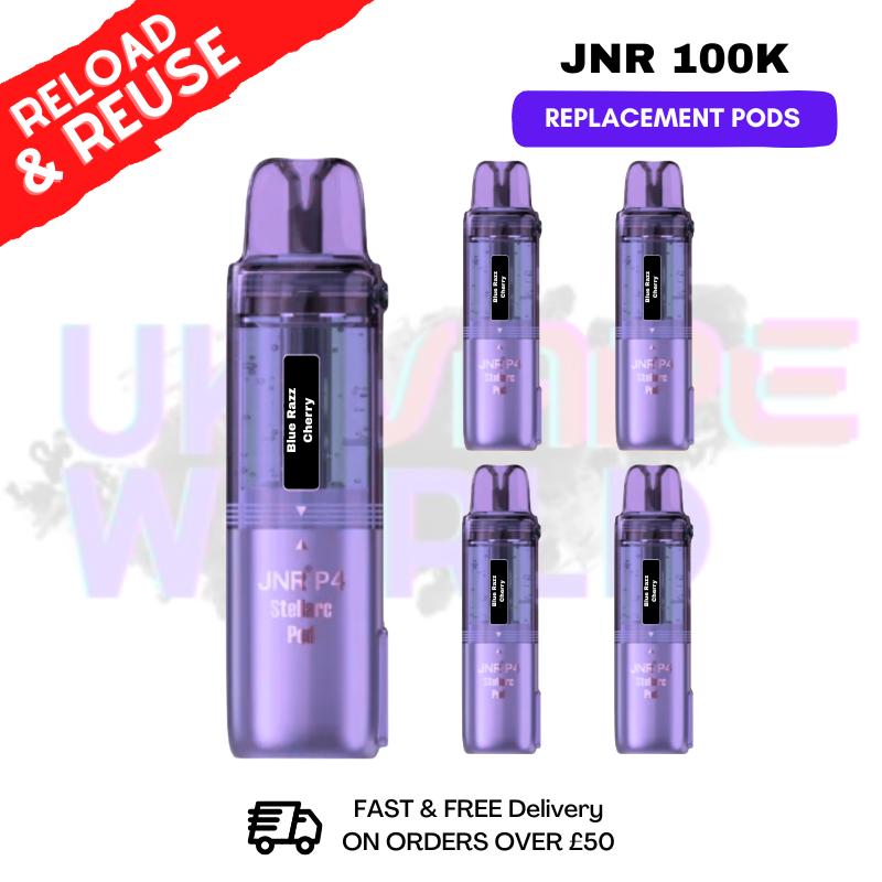 Blue Razz Cherry JNR 100k Sterllarc Replacement Pods Box Of 5 - ukvapeworld