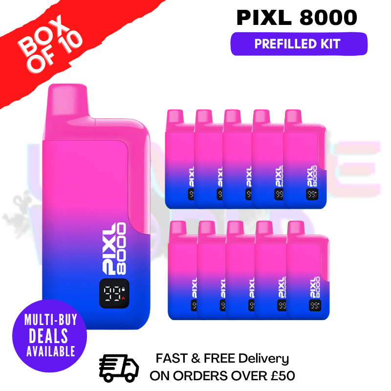 Blue Razz Chew Pixl 8000 Kits Box Of 10 - ukvapeworld
