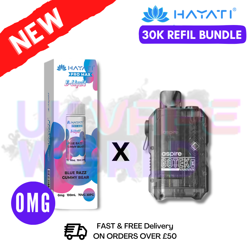 Blue Razz GB Hayati 30K Puff Zero Nicotine Vape Kit - ukvapeworld