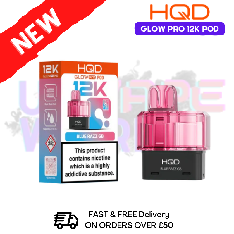 Blue Razz GB HQD Glow 12K Pro Refil Pack - £4.95