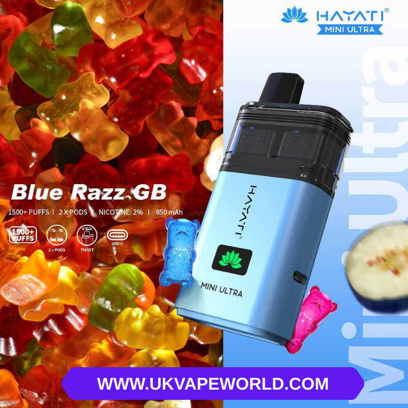 Shop Blue Razz Gummy Bear Hayati Mini Ultra 1500Puff Twist Kit - UK Vape World