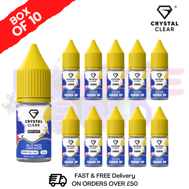 Blue Razz Lemonade Crystal Clear Nic Salt Box Of 10 - Only £17.99 - ukvapeworld