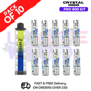 Blue Razz Lemonade HIGO Crystal Pro 600 Puff Kits Box Of 10 - ukvapeworld