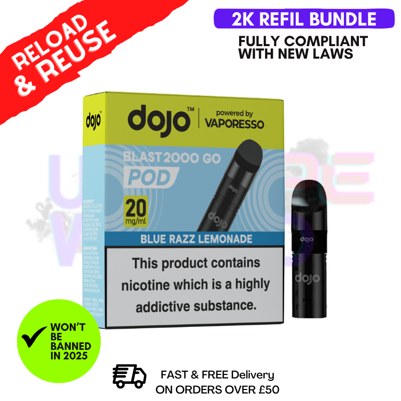 Blue Razz Lemonade Dojo Blast 2000 2K Puff REPLACEMENT POD