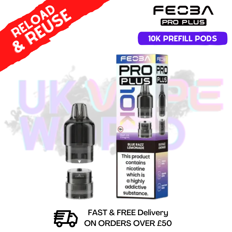 Blue Razz Lemonade Feoba Pro Plus 10K Refil Pods - Only £5.85 - ukvapeworld
