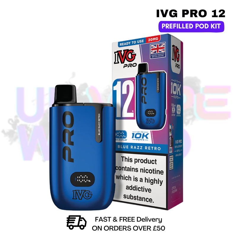 Blue Razz Retro IVG Pro12 Prefilled Pod Kit