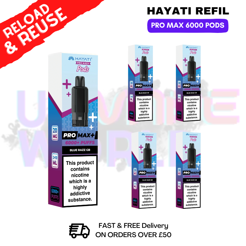 shop Blue Razz GB Hayati ProMax 6K Replacement Pods Box Of 5 - ukvapeworld