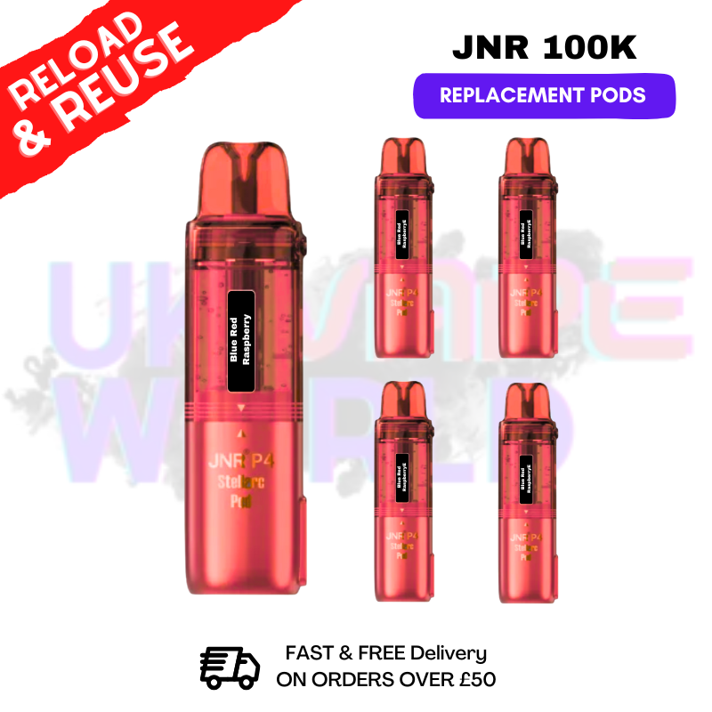Blue Red Raspberry JNR 100k Sterllarc Replacement Pods Box Of 5 - ukvapeworld