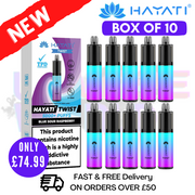 Shop Blue Sour Raspberry Hayati Twist 5000 Puff 5K Box Of 10 - UK Vape World