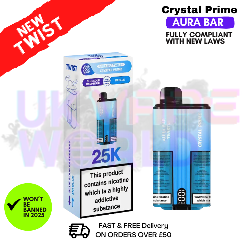 Shop Blue Sour Raspberry Crystal Prime 25K Puff Kit