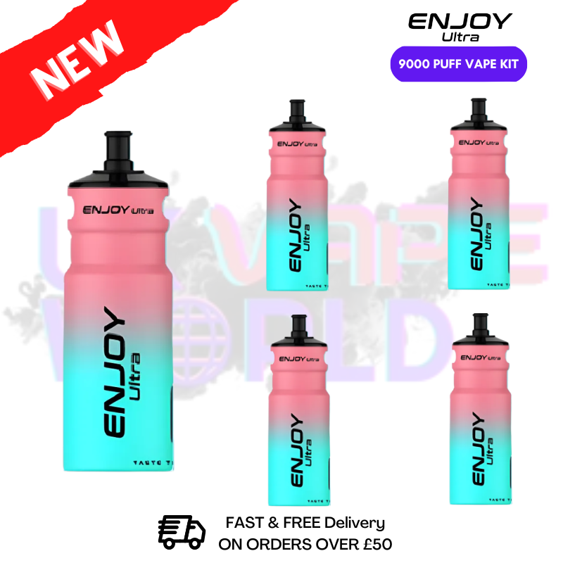 Blue Sour Raspberry Enjoy Ultra 9000 Puff Vape Kit Box Of 5 - ukvapeworld
