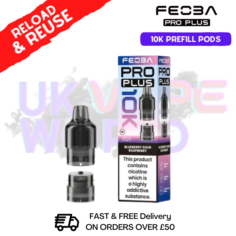 Blue Sour Raspberry Feoba Pro Plus 10K Refil Pods - Only £5.85 - ukvapeworld