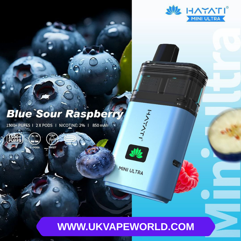 Shop Blue Sour Raspberry Hayati Mini Ultra 1500 Puff Twist Bar - UK Vape World