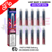 Blue Sour Raspberry Lost Mary Crystal Pro 600 KITS Box Of 10 - ukvapeworld