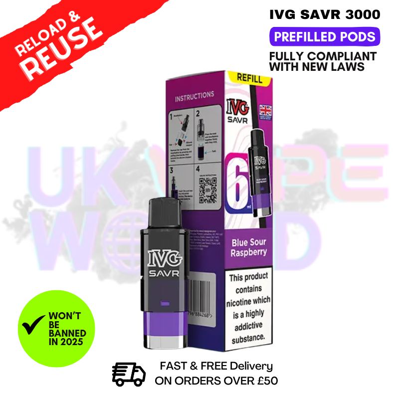 Blue Sour Raspberry IVG 3K Replacement Pod