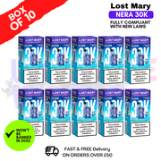 Shop Blue Edition Lost Mary NERA 30K Puff Box Of 10 - UK Vape World
