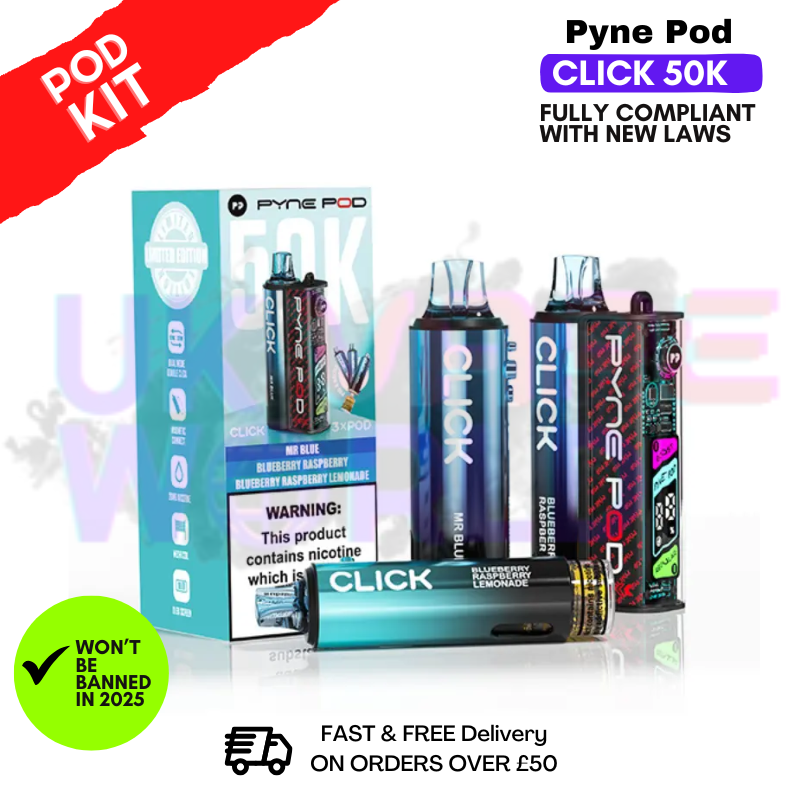 Blue Edition Pyne Pod 50K Click Vape Pod Kit