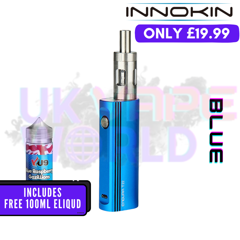Blue Innokin T22E Vape Kit + Free 100ML Liquid - ONLY £19.99 - UK Vape World