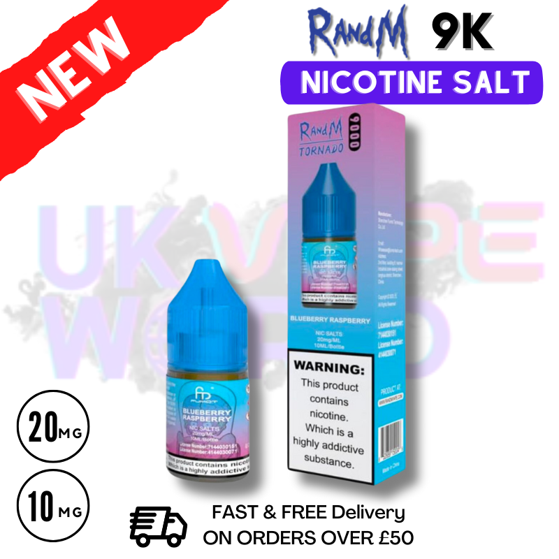 Shop Blueberry Raspberry RandM Tornado 9000 Nic Salt 10ml eLiquid - UK Vape World