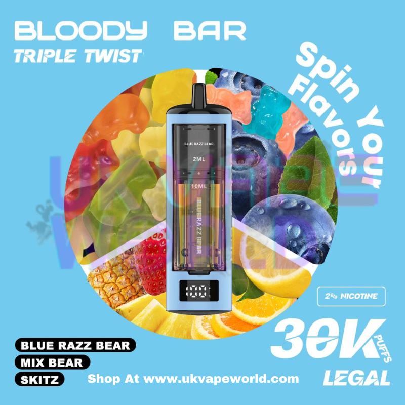 Blue Razz Bear Bloody Bar 30K Triple-Twist Kit