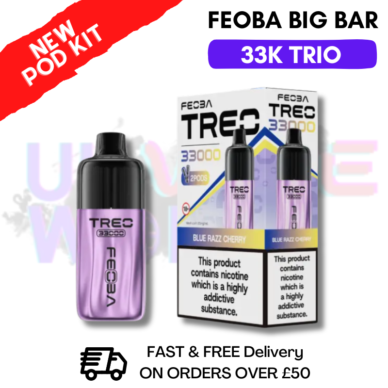 Blue Razz Cherry Feoba Treo 33K Puff Pod Kit