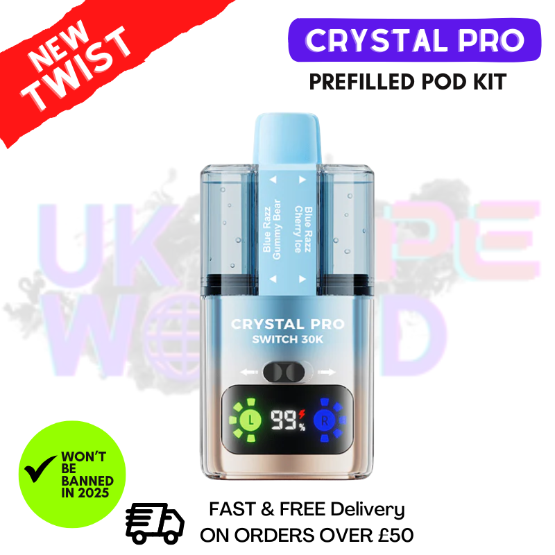 Blue Razz Cherry Ice Crystal Pro 30K Switch Prefilled Pod Kit