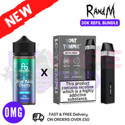 Blue Razz Cherry RandM 30K Puff Zero Nicotine Vape Kit - UK Vapeworld