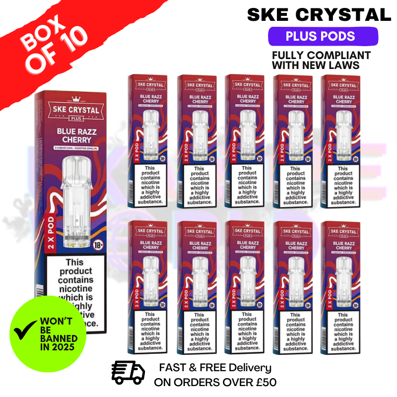 Blue Razz Cherry SKE Crystal Plus Prefilled Pod Box Of 10