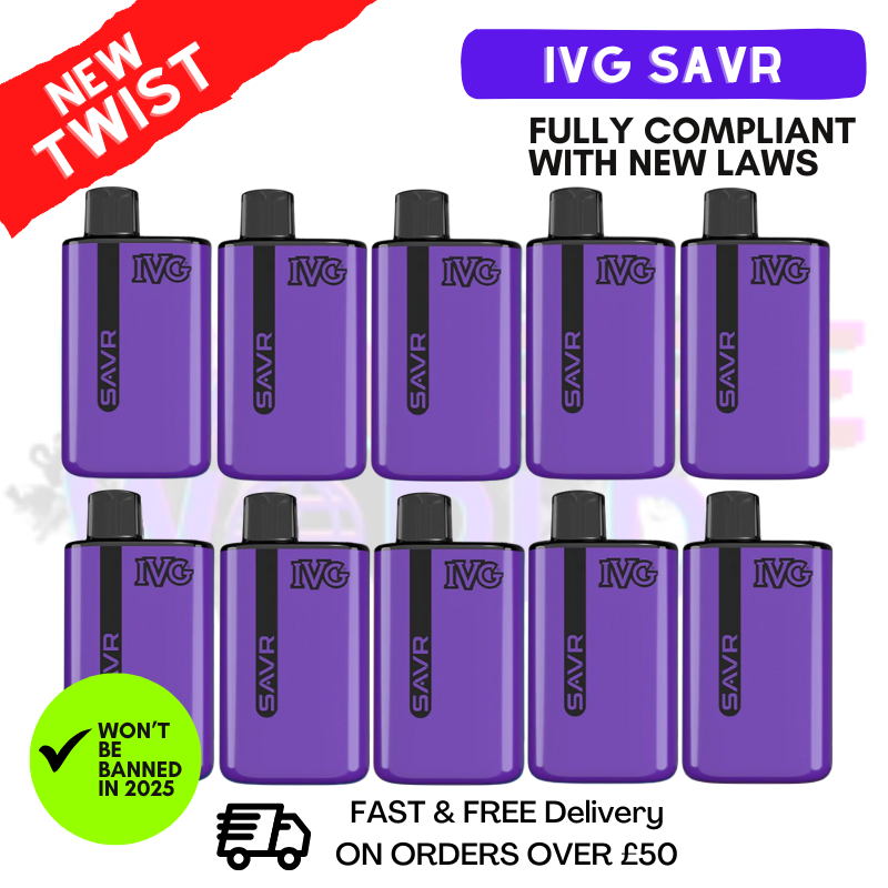Blue Razz Cherry IVG Savr 3K Puff Box Of 10