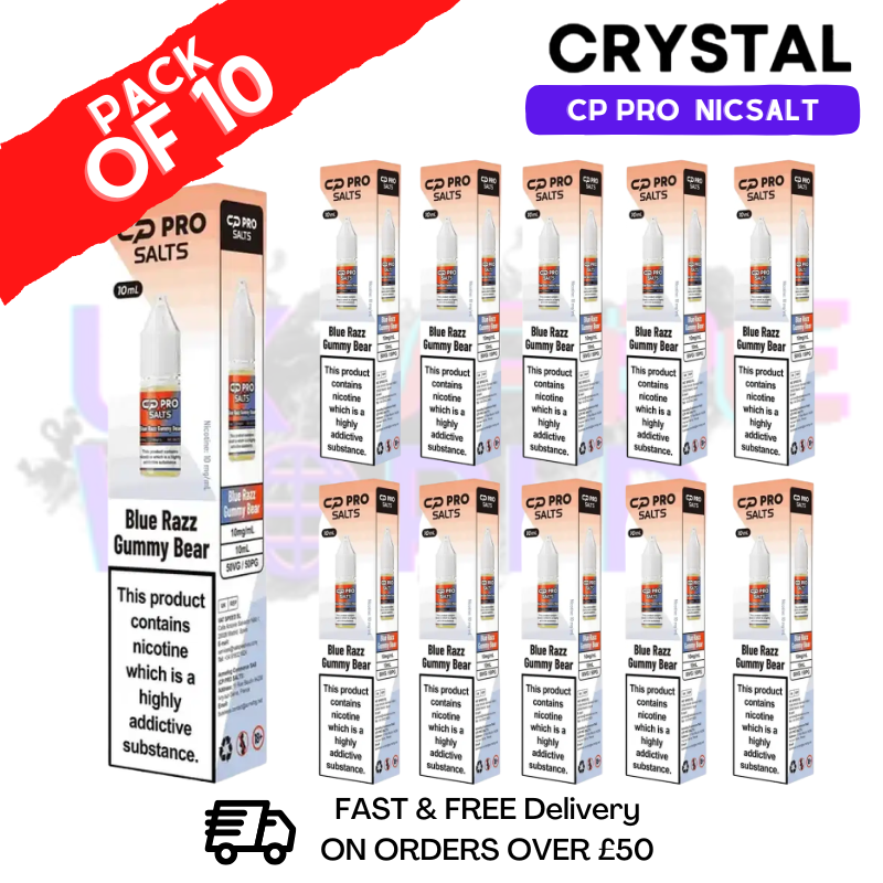 Blue Razz GB Crystal CP Pro Nic Salts Box Of 10