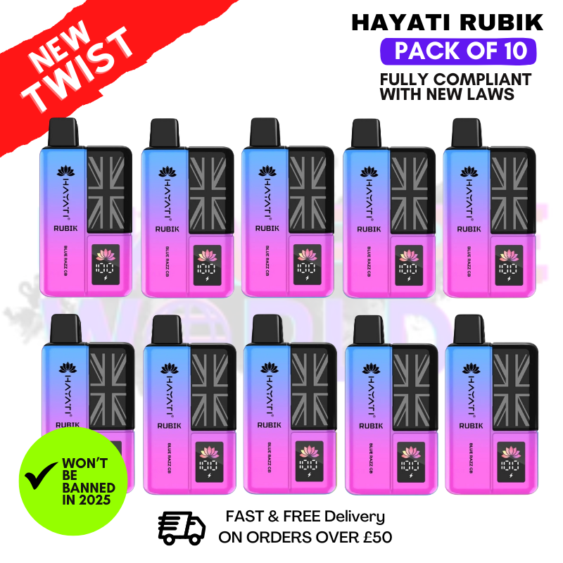 Blue Razz GB Hayati Rubik 7K 7000 Puff Box Of 10