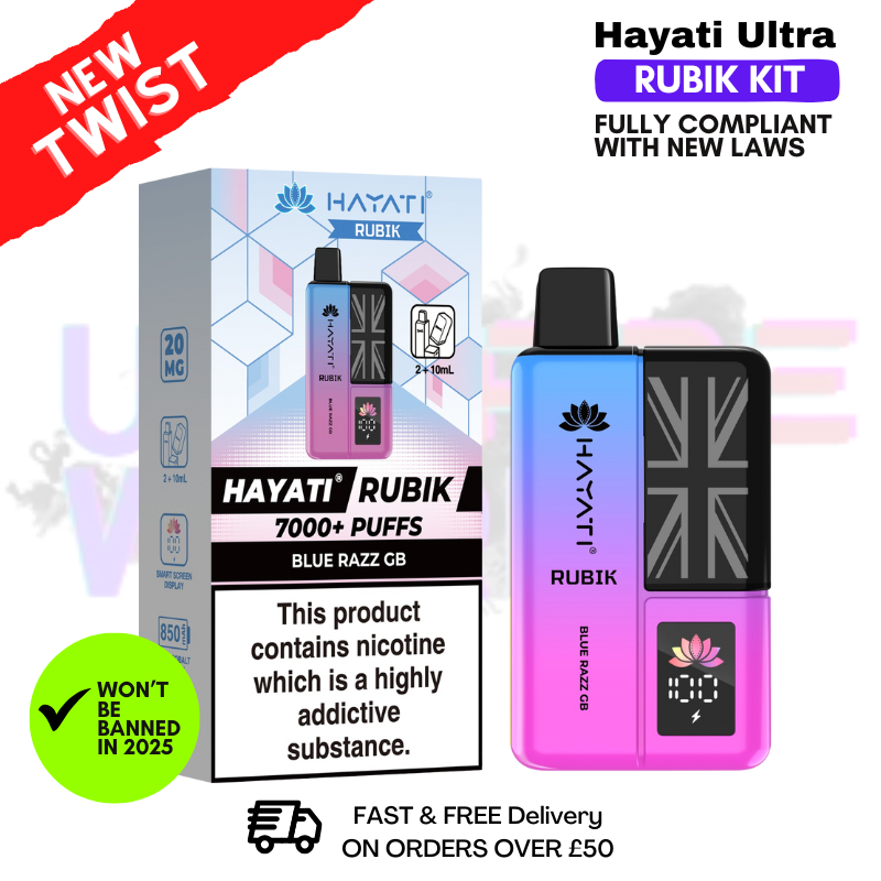 hayati pro ultra 6000 puffs Blue Razz Cherry Elux Legend Nic Salt BOX OF 10 main image 0