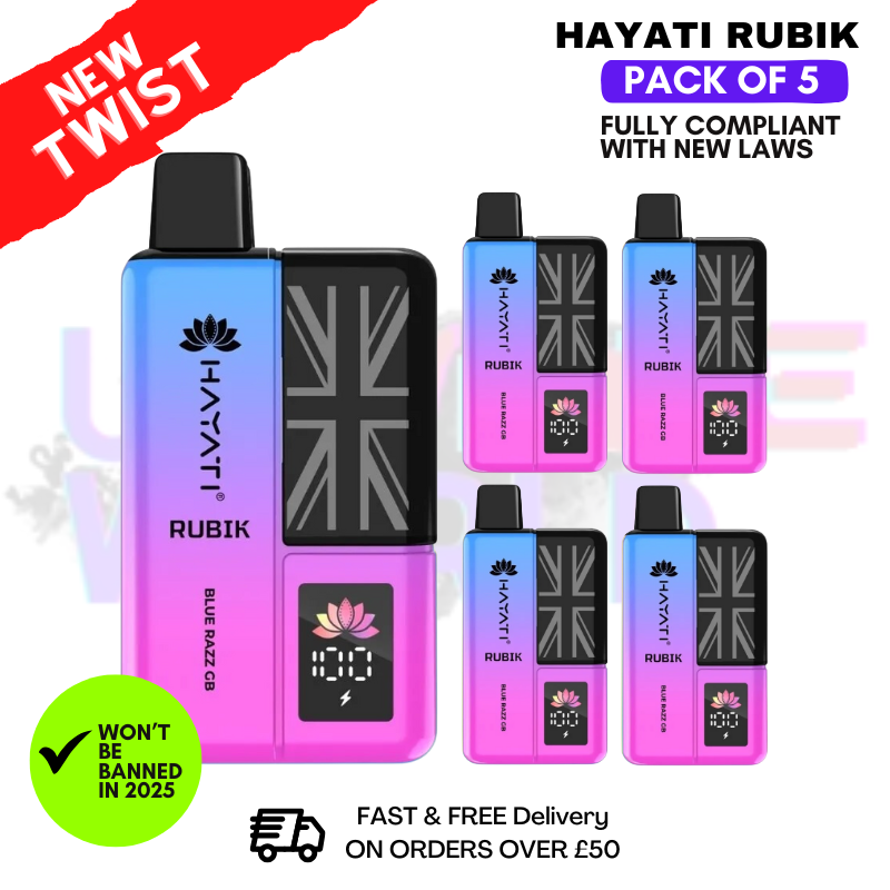 Hayati Rubik 7000 Puff Blue Razz GB [PACK OF 5]