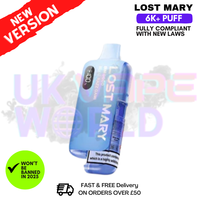 Blue Razz Gami Lost Mary 6K Puff Pod Kit - Only £10.99