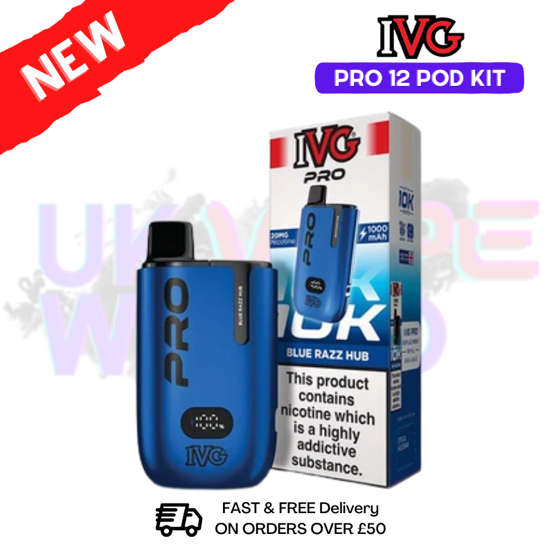 Blue Razz Hub IVG Pro12 Prefilled Pod Kit - UK Vapeworld