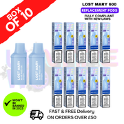 Blue Razz Ice Lost Mary 600 Puff Replacement Pods Box Of 10 - ukvapeworld