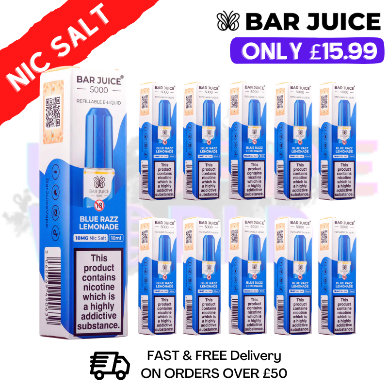 Shop Blue Razz Lemonade Juice 5000 Nic Salt BOX OF 10 - UK Vape World