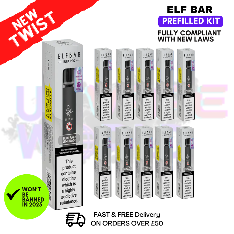 Blue Razz Lemonade Elf Bar Elfa Pro Kit Box of 10